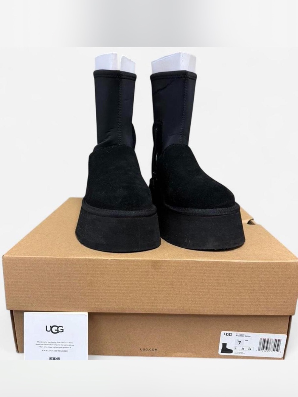 UGG Black Suede Platform Ankle Boots